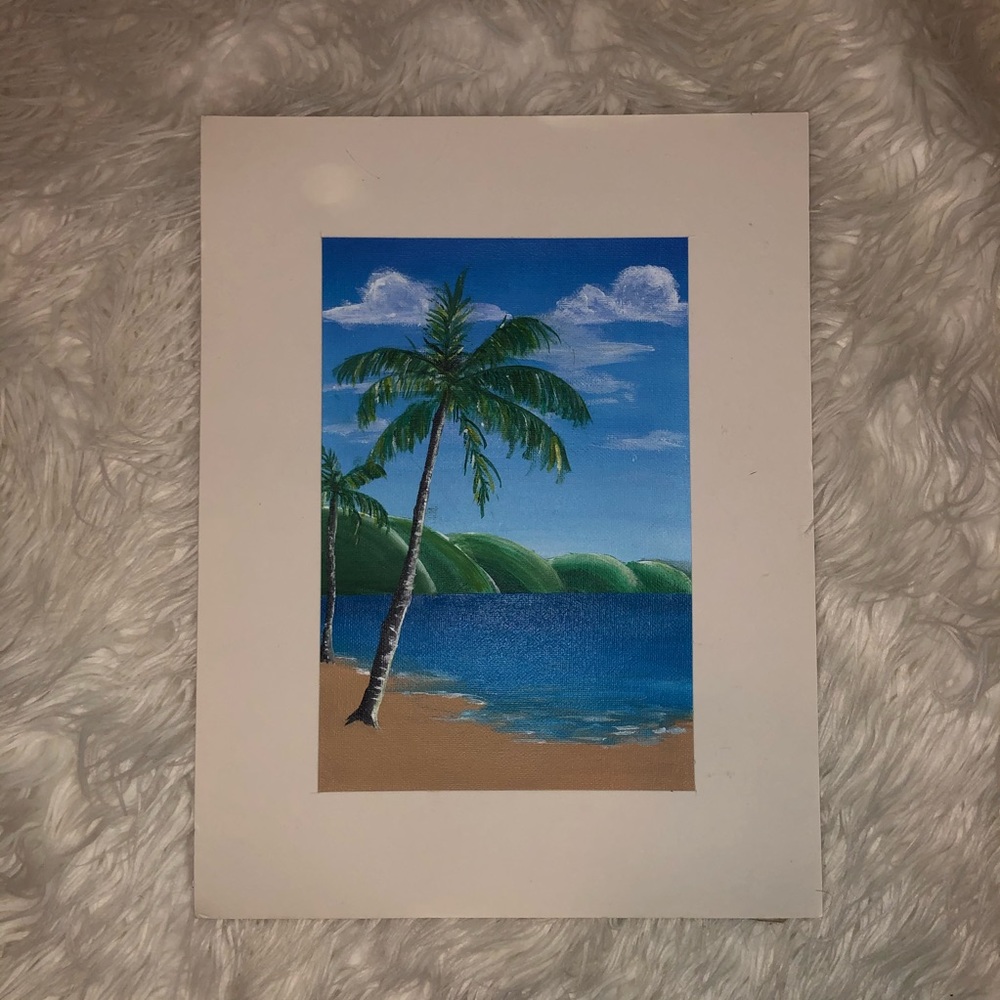 Self-made acrylic painting of island